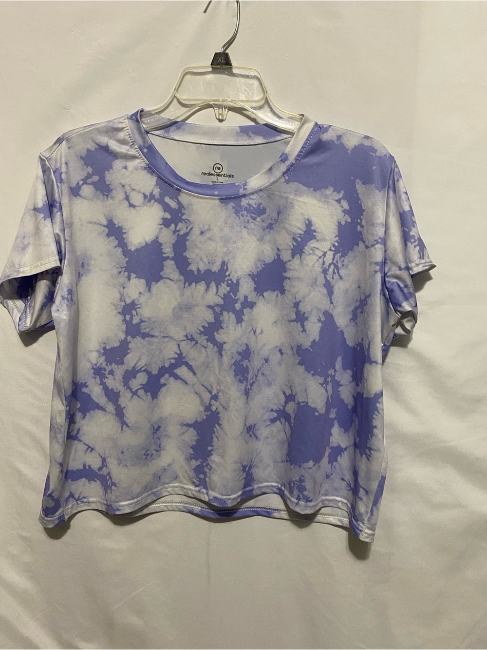Essentials Lavender and White Tie-Dye Short Sleeve Tee